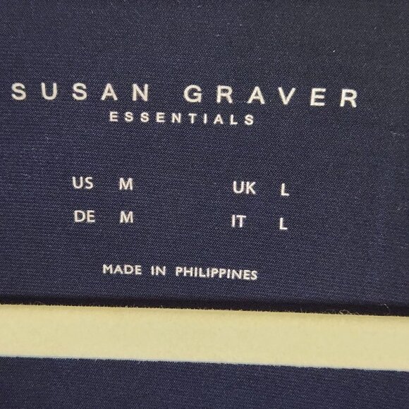 Susan Graver Essentials Butterknit Navy T Shirt Size M - Picture 5 of 6